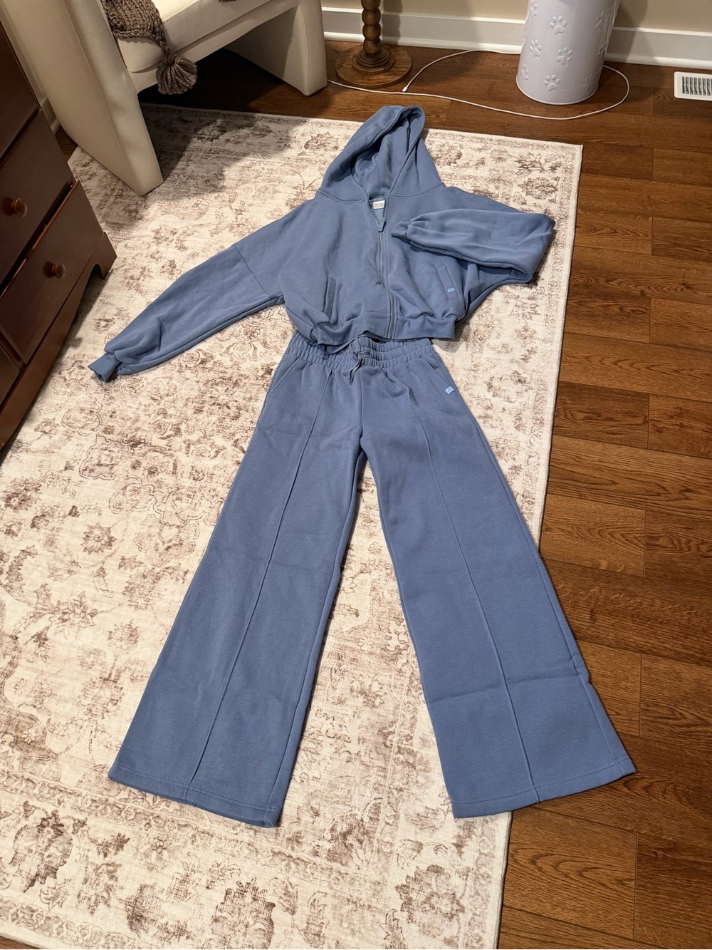 Target Women's Two-Piece Wide-Leg Hoodie Set - Dusty Blue